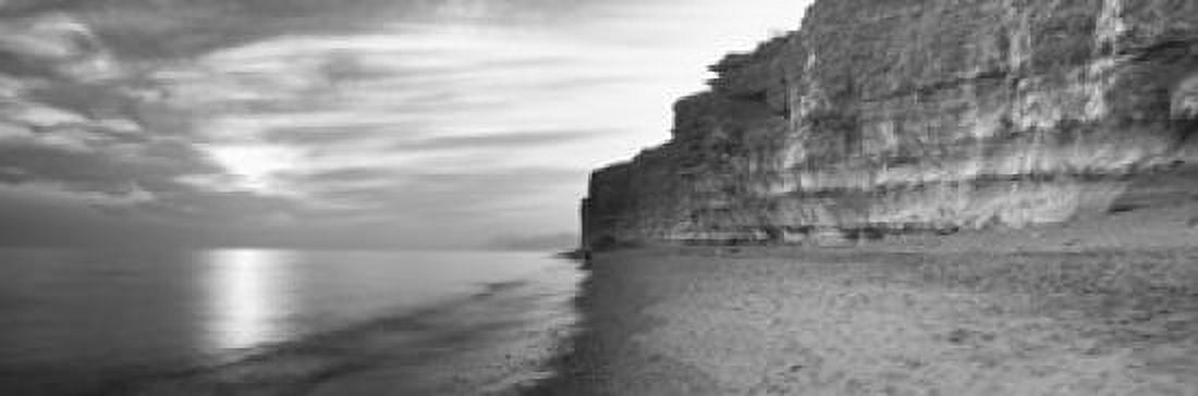 Rock formations on the beach Burton Bradstock Dorset England Canvas Art - Panoramic Images (36 x 12)