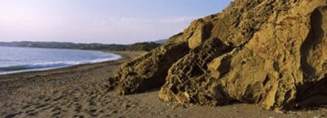 Rock formations on the beach Chios Island Greece Canvas Art - Panoramic Images (18 x 7)
