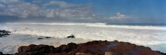 Rock formations on the beach Hookipa Beach Maui Hawaii USA Canvas Art - Panoramic Images (36 x 12)
