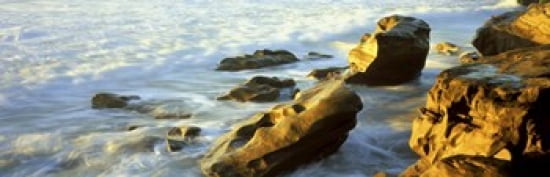 Rock formations on the beach La Jolla California USA Canvas Art - Panoramic Images (36 x 12)