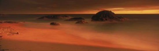 Rock formations on the beach Laguna Beach California USA Canvas Art - Panoramic Images (36 x 12)