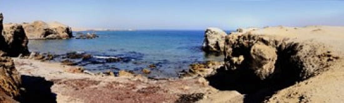 Rock formations on the beach Marcona Nazca Peru Canvas Art - Panoramic Images (38 x 12)