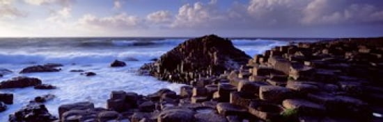 Rock formations on the coast Giants Causeway County Antrim Northern Ireland Canvas Art - Panoramic Images (36 x 12)