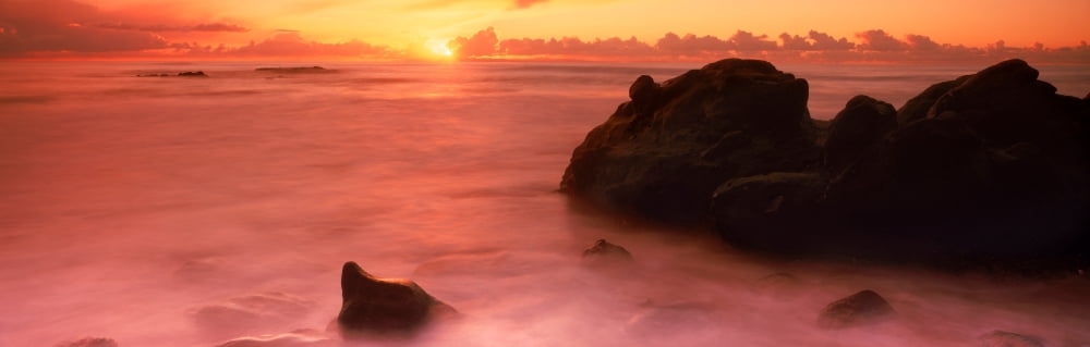 Rock formations on the coast Laguna Beach Orange County California USA Canvas Art - Panoramic Images (12 x 36)