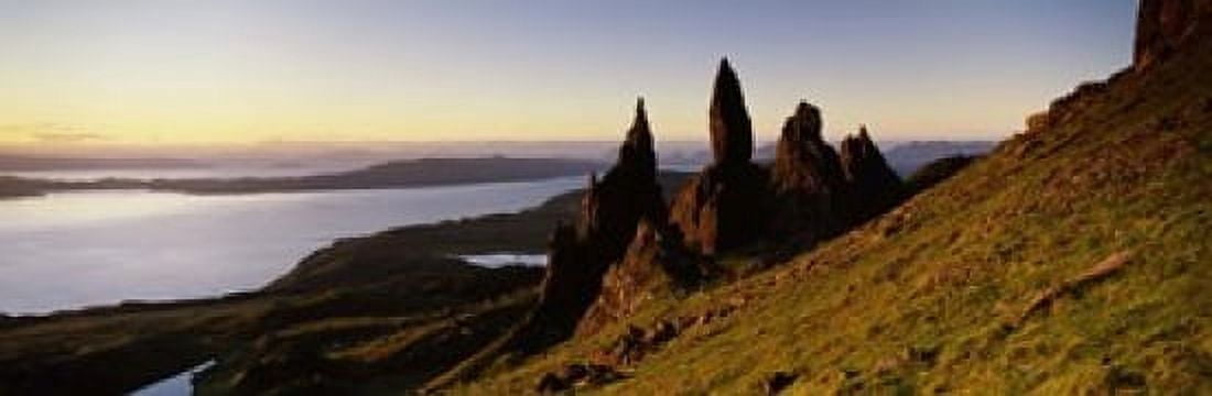 Rock formations on the coast Old Man of Storr Trotternish Isle of Skye Scotland Canvas Art - Panoramic Images (18 x 6)