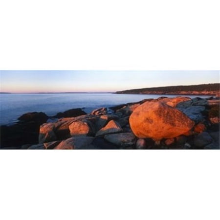 Rock formations on the coast Otter Creek Cove Acadia National Park Mount Desert Island Hancock County Maine USA Poster Print by - 36 x 12