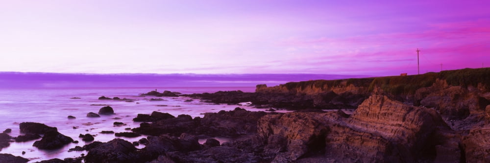 Rock formations on the coast Pescadero California USA Canvas Art - Panoramic Images (27 x 9)