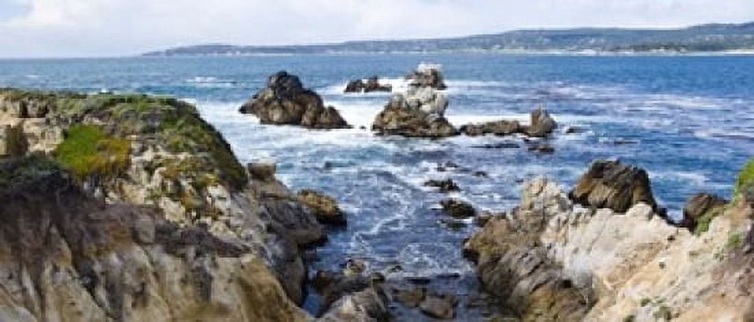 Rock formations on the coast Point Lobos State Reserve Carmel Monterey County California USA Canvas Art - Panoramic Images (15 x 6)