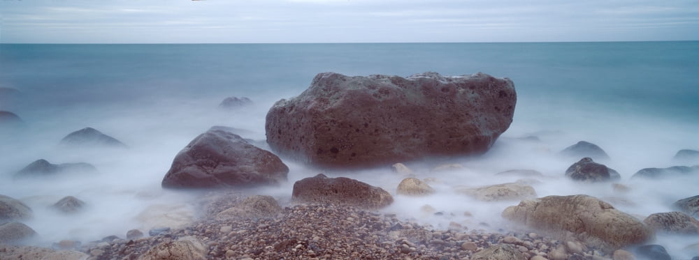 Rock formations on the coast West Weares Portland Dorset England Canvas Art - Panoramic Images (27 x 9)