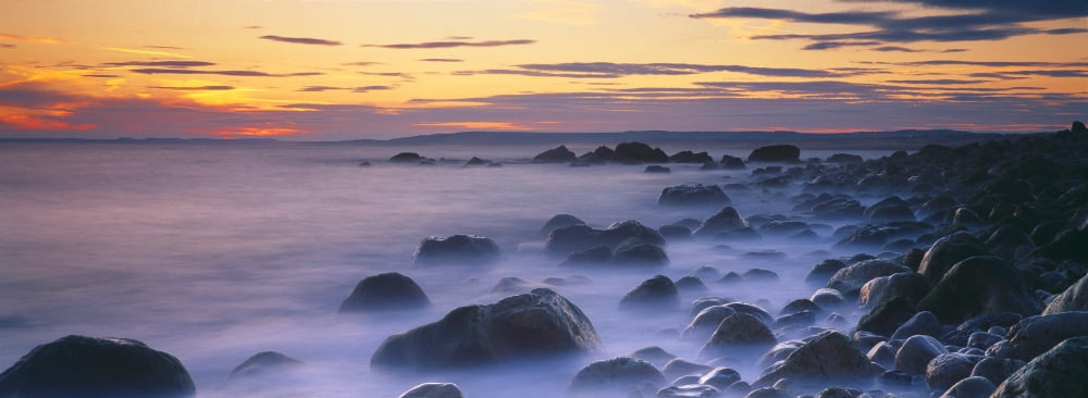 Rock formations on the coast West Weares Portland Dorset England Canvas Art - Panoramic Images (36 x 12)