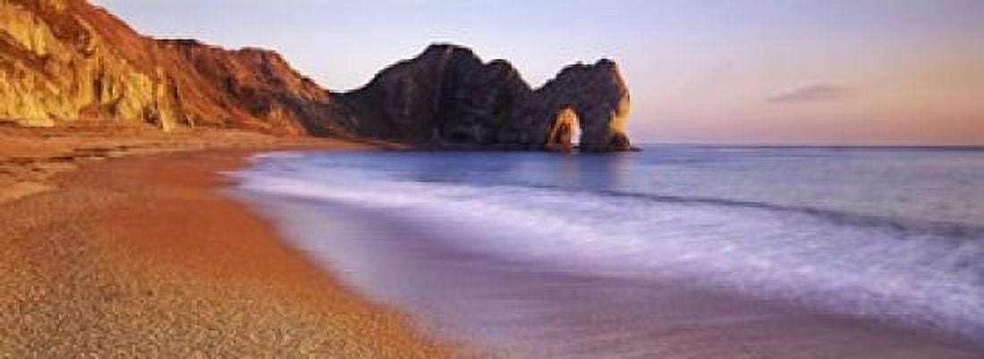Rock formations on the seaside Durdle Door Dorset England Canvas Art - Panoramic Images (18 x 7)