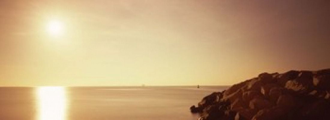 Rock jetty leading into Fort Lauderdale Harbor at sunrise Fort Lauderdale Broward County Florida USA Canvas Art - Panoramic Images (18 x 7)