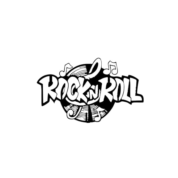 Rock-n-Roll Metal Wall Art | 35.43 17.72 0.05 in Medium Black Metal Sign | Artistic Wall Decor for Living Room, Studio & Loft