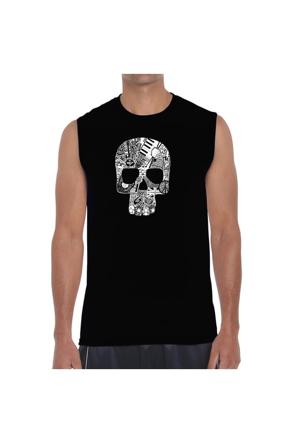 Rock n Roll Skull - Men's Word Art Sleeveless T-Shirt