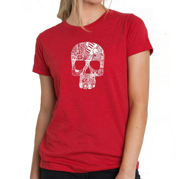 Rock n Roll Skull - Women's Premium Blend Word Art T-Shirt