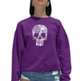 thumbnail image 1 of Rock n Roll Skull - Women's Word Art Crewneck Sweatshirt, 1 of 2