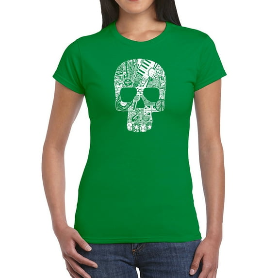 Rock n Roll Skull - Women's Word Art T-Shirt