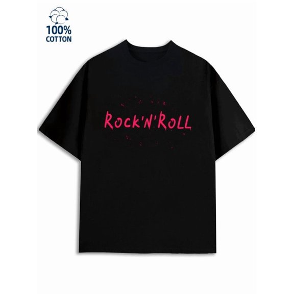 Rock'n'Roll Tee for men music 180G 100% Cotton black button guitar Vintage Unisex Shirt Graphic Tee tshirts Classic Unisex Shirt Graphic Tee tshirts Fashion Unisex Shirt Graphic Tee tshirts
