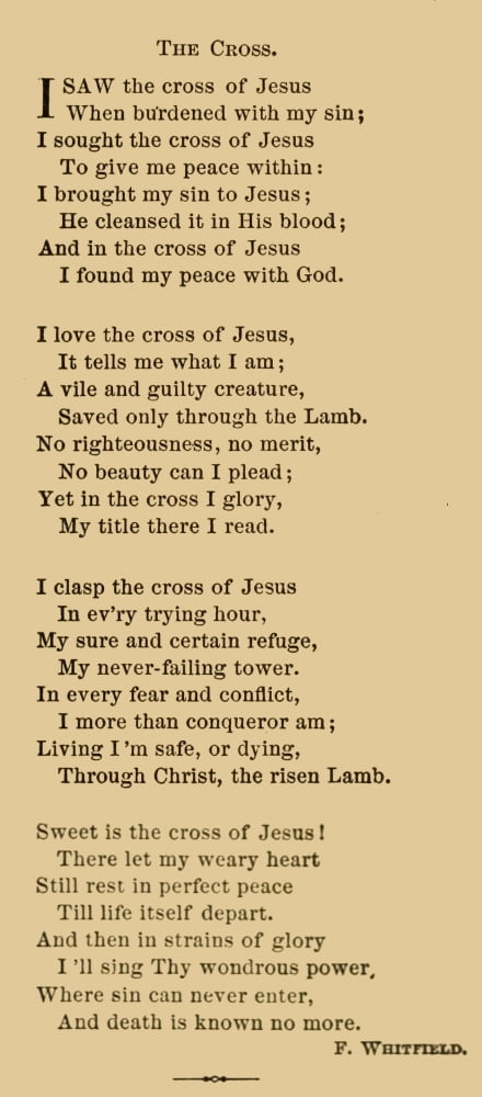 Rock of Ages Poetry 1870 The Cross Canvas Art - Frederick Whitfield (24 x 36)