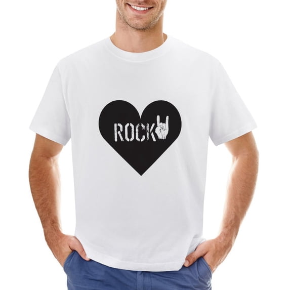 Rock-on Symbol. Raster Version Men’s Graphic T-shirt Vintage Short Sleeve Sport Tee White M