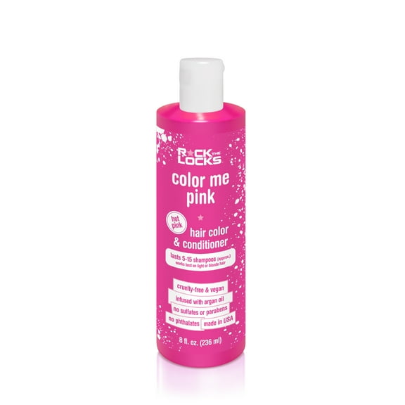 Rock the Locks Color Me Pink - Hot Pink Hair Color & Conditioner, 8 oz.