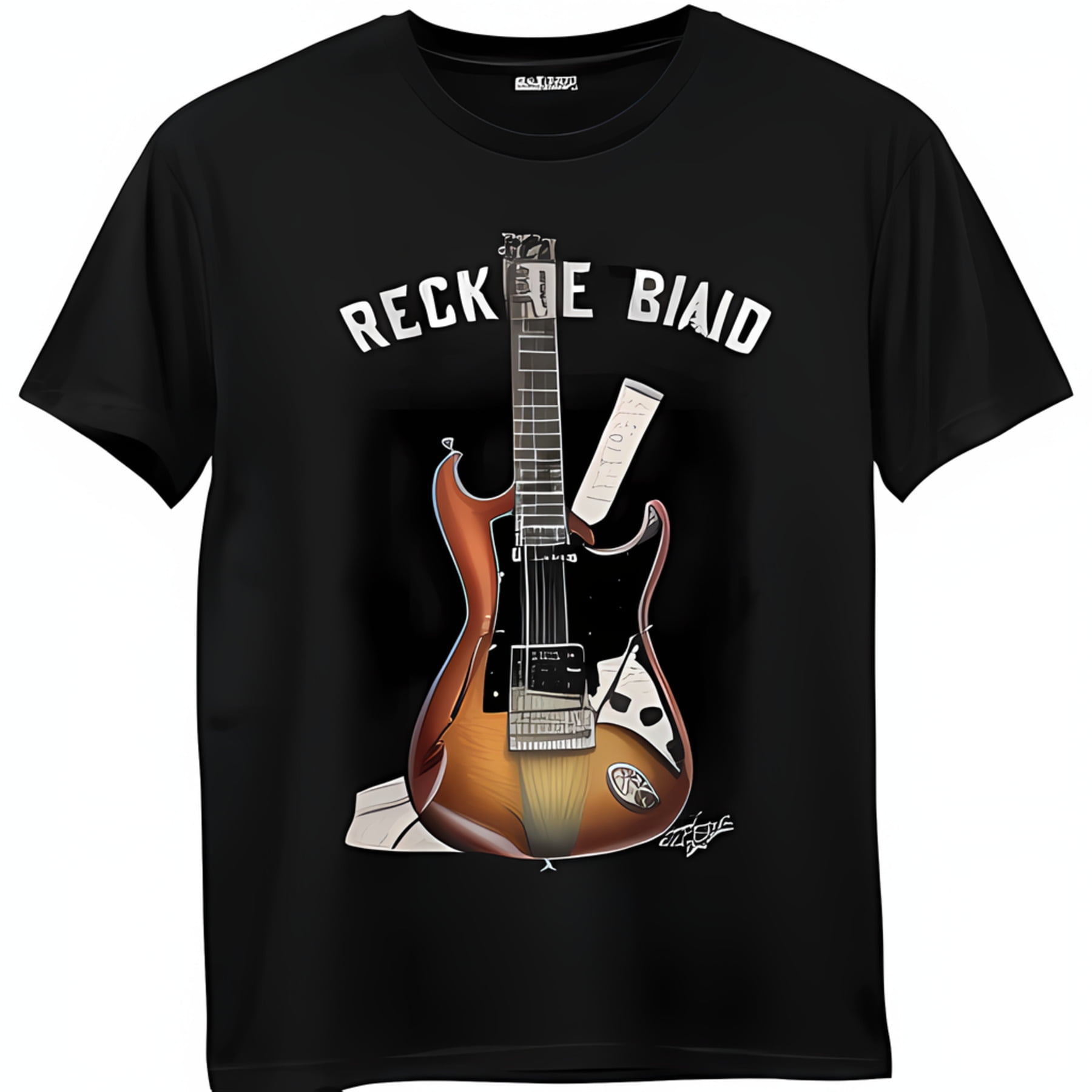 Rock your style with our Electric Guitar Black TShirt Featuring a bold