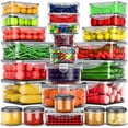 thumbnail image 1 of ROCKBERRY 50 Pcs  Food Storage Container with Lids Airtight & Leakproof, plastic containers (20 Stackable Boxes-20 Lids), 1 of 7