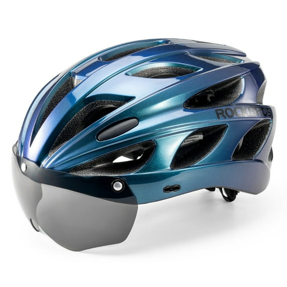 ROCKBROS Cycling Helmet Protective Bicycle Helmet with Magnetic Goggle Switching Detachable Cycling for Fast/Slow/Leisure /Windbreak