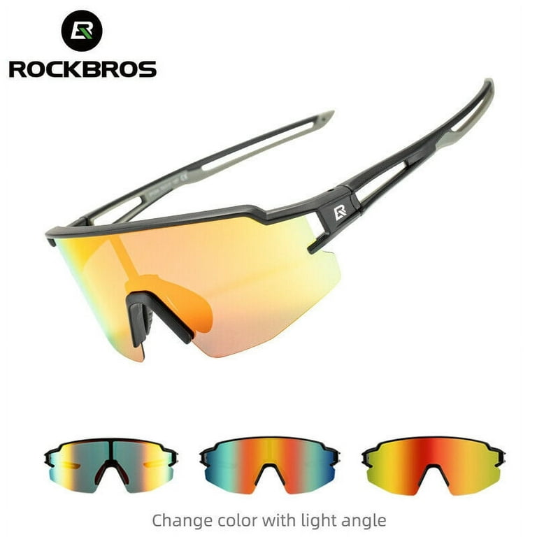 ROCKBROS Cycling Glasses Sport Sunglasses Polarized Goggles Men Women Riding Fishing Running UV400 with Myopia, Adult Unisex, Size: One size, Yellow