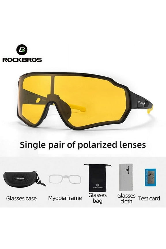 Polarized Full Frame Sunglasses Outdoor Sports 100%UV400 Cycling Goggle Black Yellow