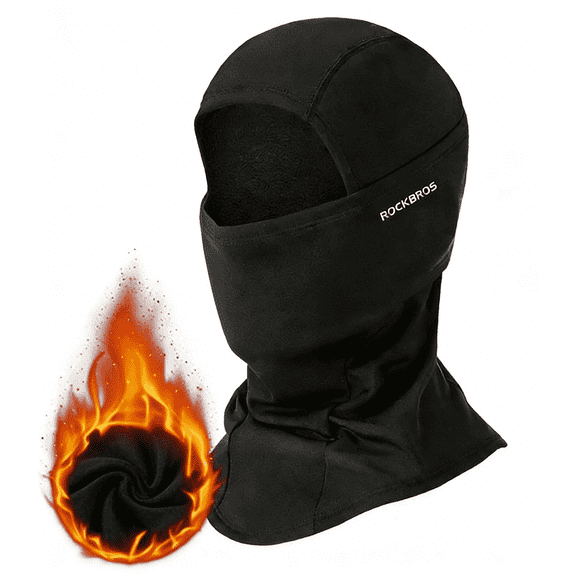 ROCKBROS Balaclava Full Face Mask Outdoor Winter Ski Headgear Unisex Warm & Windproof Fleece High Elasticity Thicken Ninja Mask