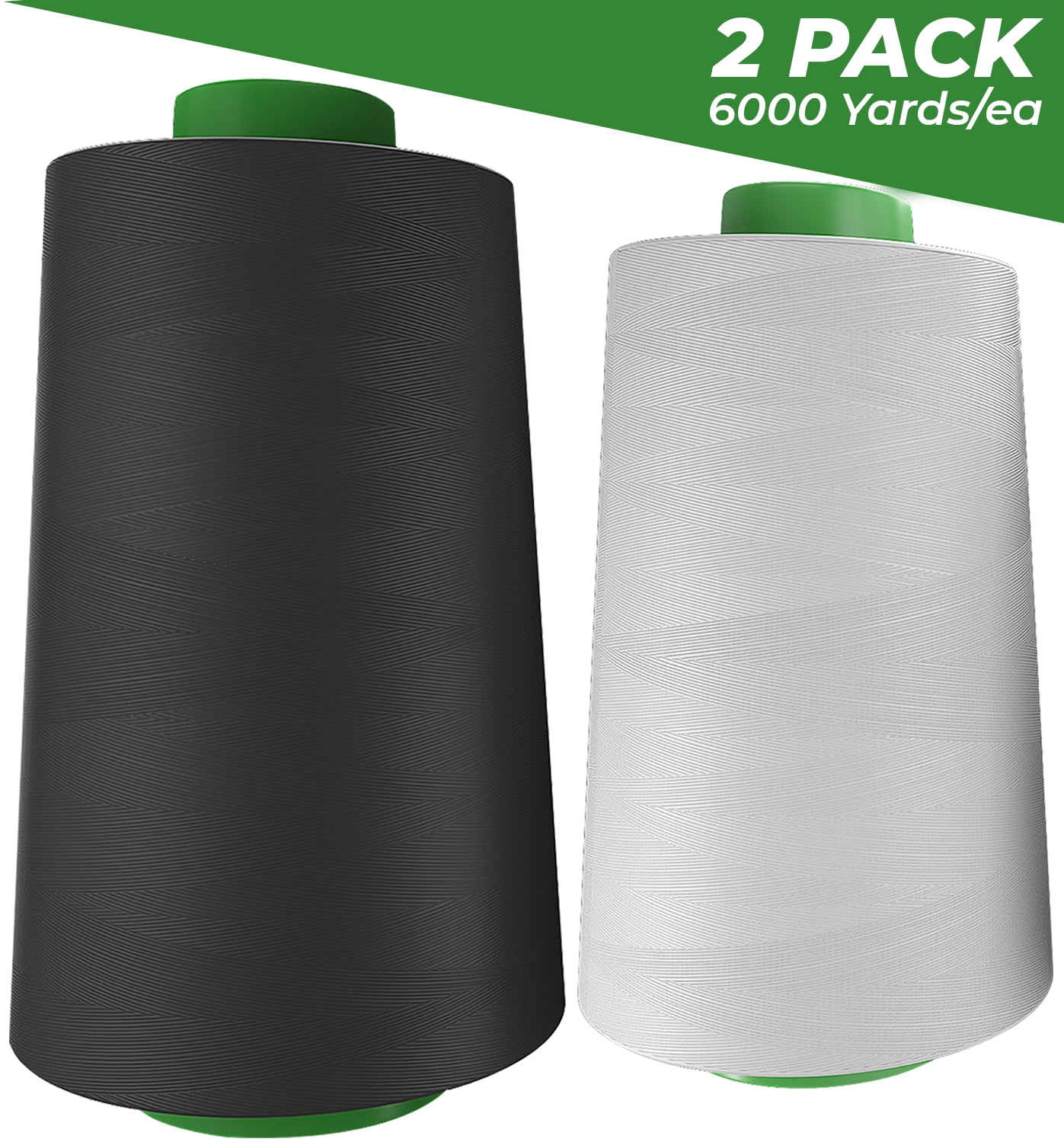 Serger Thread Cones - 1500M All Purpose for Quilting and Sewing (Black) 