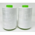 thumbnail image 1 of RockDaMic 2 Pack of 6000 Yards (Each) White Serger Cone Thread All Purpose Sewing Thread Polyester Spools Overlock (Serger,Over Lock, Merrow, Single Needle), 1 of 4