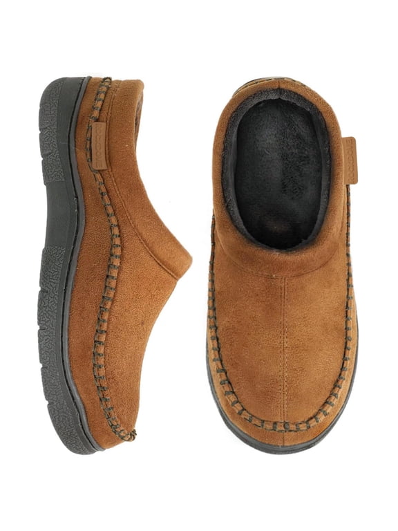 Men's Aiden Faux Wool Lined Microsuede Clog Slipper