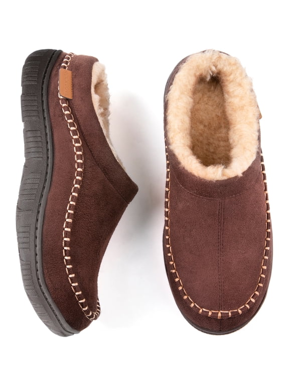 Men's Aiden Faux Wool Lined Microsuede Clog Slipper