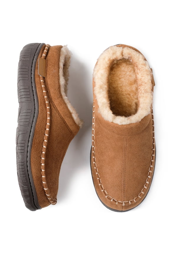 Men's Aiden Faux Wool Lined Microsuede Clog Slipper