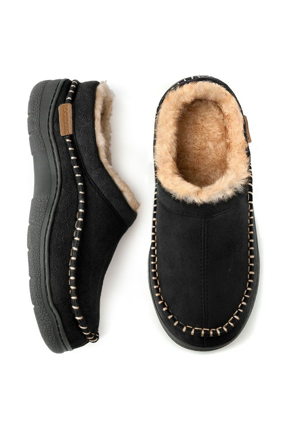 Men's Aiden Faux Wool Lined Microsuede Clog Slipper