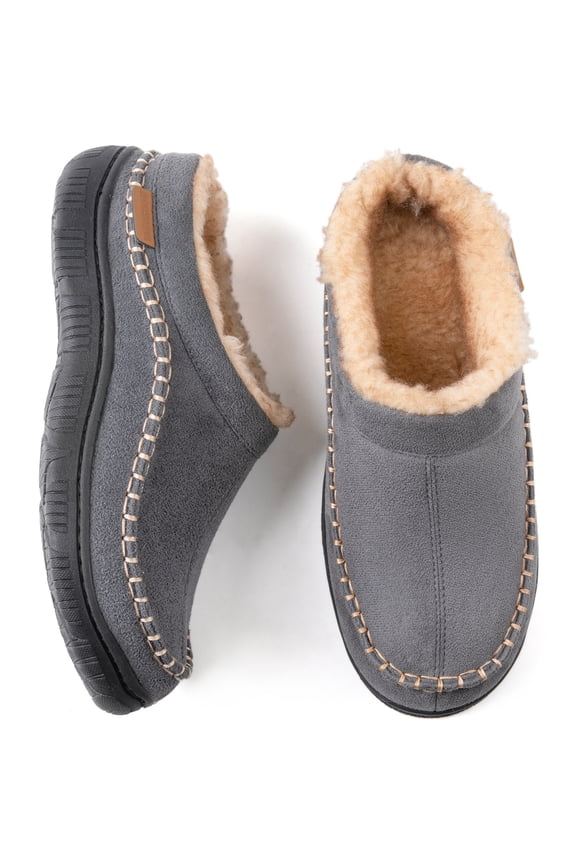 Men's Aiden Faux Wool Lined Microsuede Clog Slipper