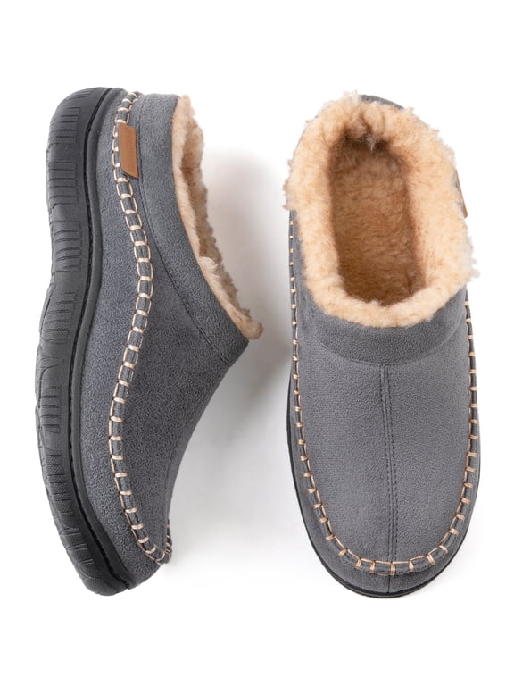 Men's Aiden Faux Wool Lined Microsuede Clog Slipper
