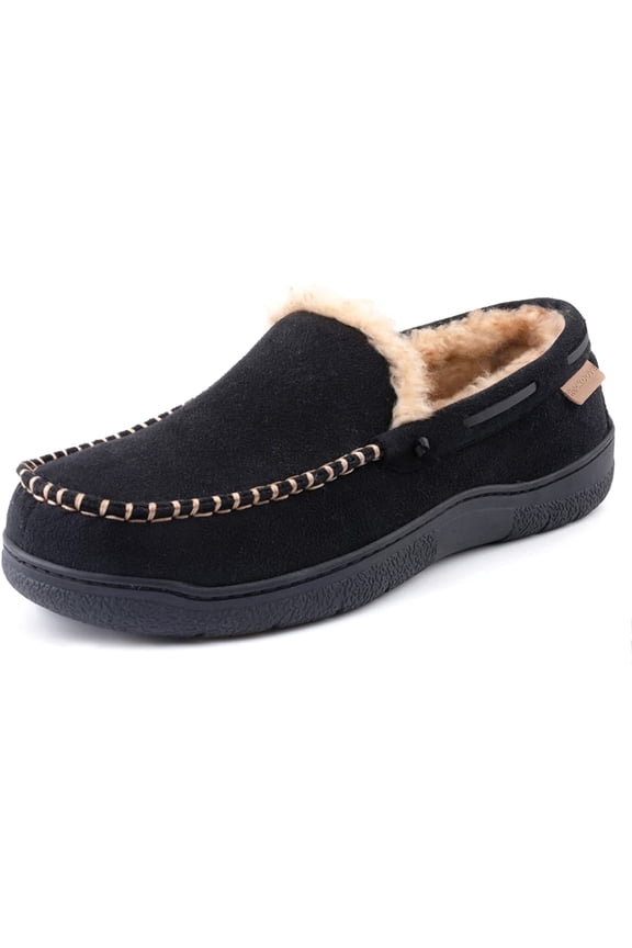 Men's Carter Faux Fur Lined Microsuede Moc Slipper