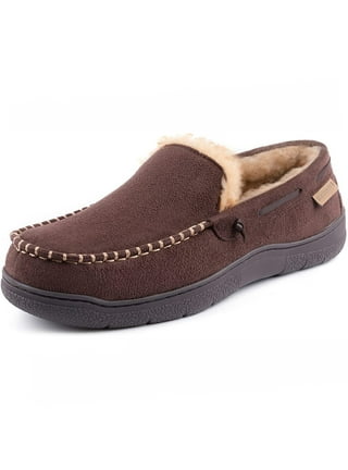 SLIPPERS, MOCCASIN, BROWN, UL