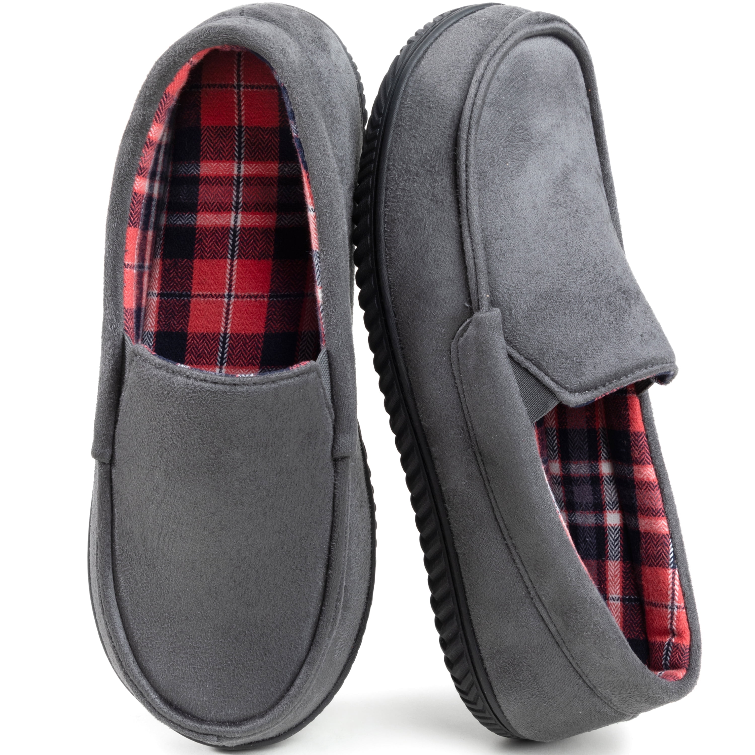 Men's chaps suede & memory foam moccasin slippers best sale