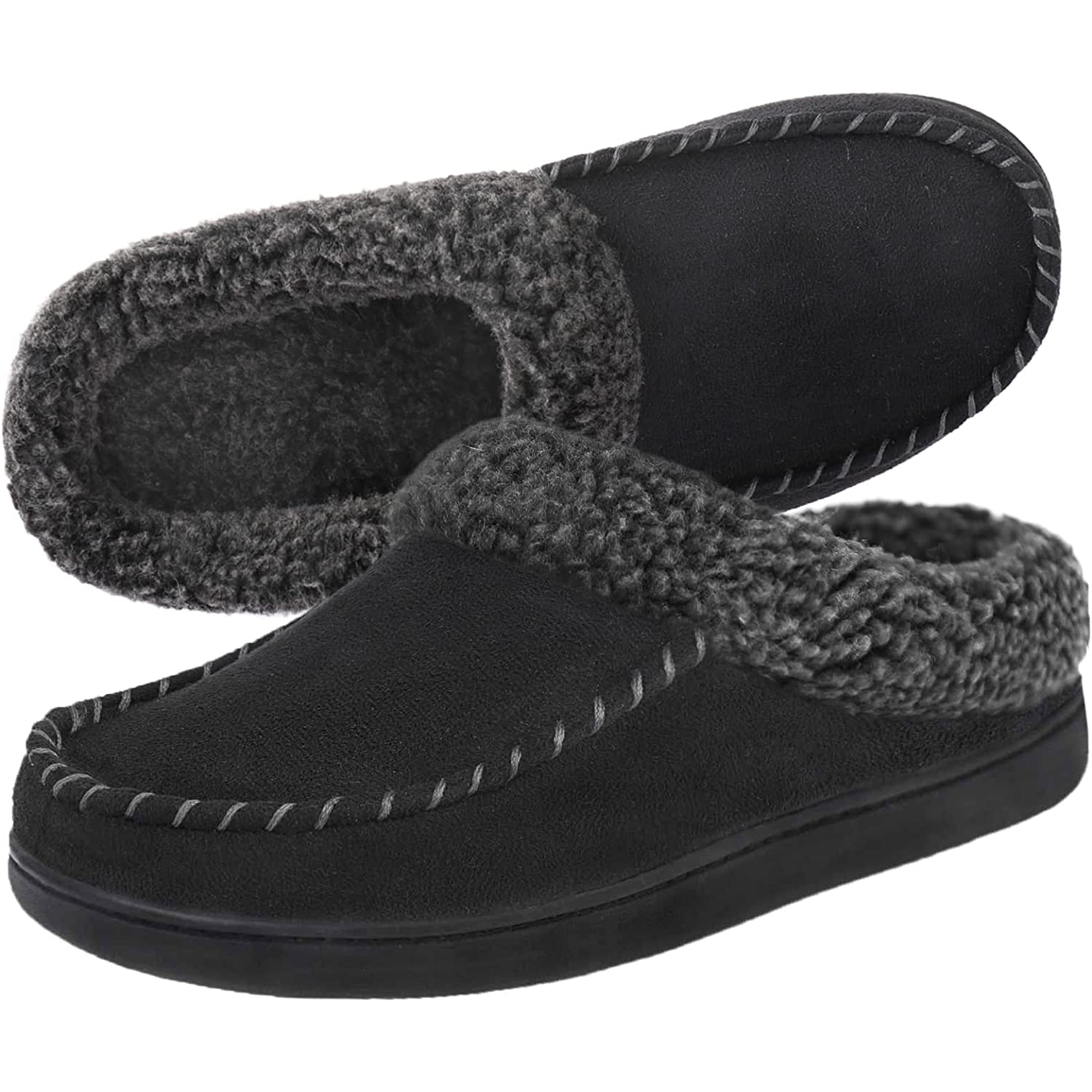 Pantoffels Heren - Sloffen - Mocassins - Zwart - Anti-slip - Maat 42/43 Pantoffels Heren - Sloffen - Mocassins - Zwart - Anti-slip - Maat 42/43