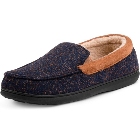 Ravelier Men's Sherpa Lined SILVADUR Memory Foam Moc Slipper