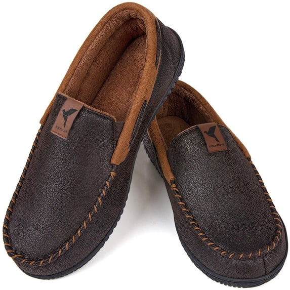 RockDove Men's Stephen Faux Leather Moc Slipper