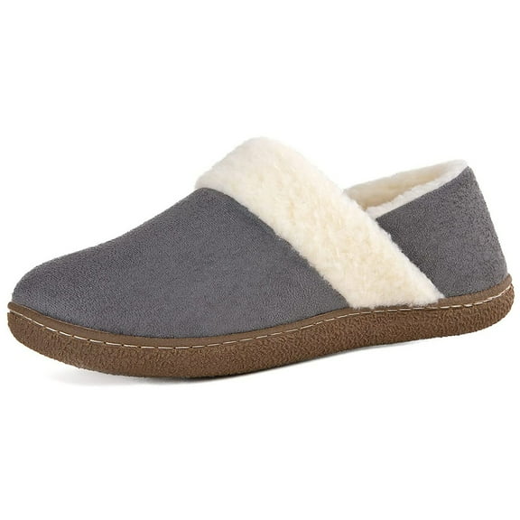 RockDove Women's Anti-Slip Moccasin Slipper, Flat Heel Gray, 11