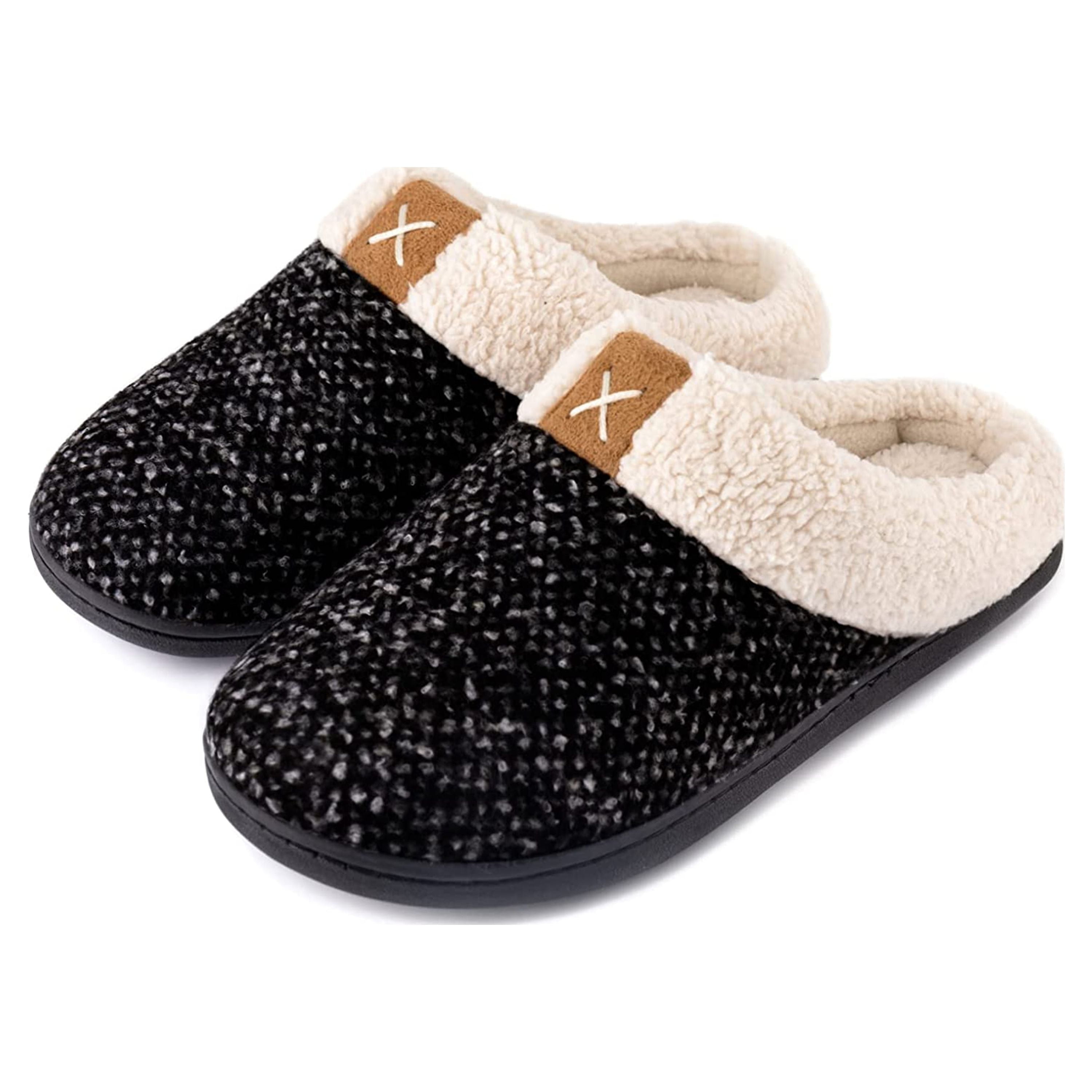 RockDove Women's Bouclé Knit Sherpa Lined Slipper - Walmart.com