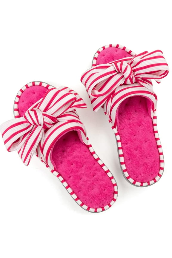 Women's Open-Toe Slide Slipper with Oversized Bow