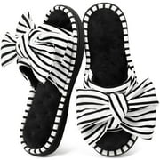RockDove Womens Coral Band Open Toe Slide Slipper with Oversized Bow
