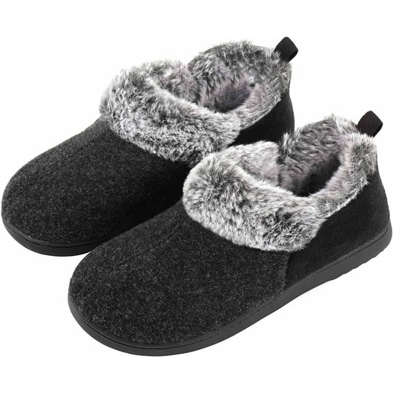RockDove Women's Cozy Memory Foam Bootie Slippers with Warm Plush Faux Fur Lining